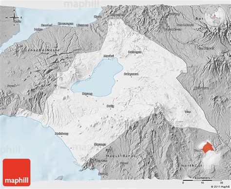 Gray 3D Map of Lanao Del Sur