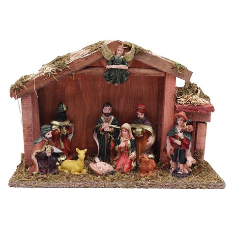 Buy BELLE VOUS Christmas Crib set - Christmas Figurines op Scenes - Christmas Scene Crib Stable ...