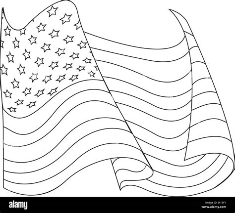 united states of america flag waving symbol line Stock Vector Image & Art - Alamy