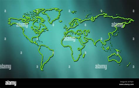 Abstract World Map. Blank World Map isolated on blue gradient background Stock Photo - Alamy