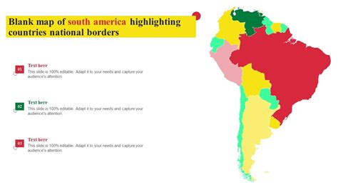 Blank Map Of South America Highlighting Countries National Borders PPT ...