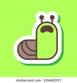 Snail Sticker Funny Emoji Nature Character Stock Vector (Royalty Free ...