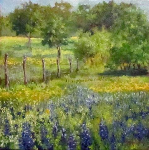 Bluebonnet oil painting | Landscape paintings, Texas bluebonnets art ...