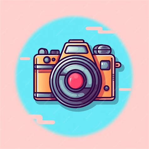 Premium AI Image | flat color camera logo vector