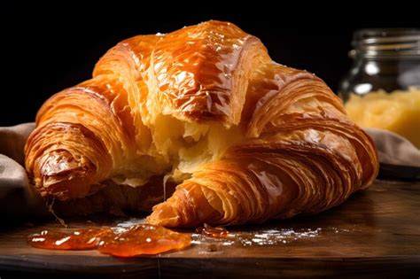 Premium AI Image | Flaky French Croissant