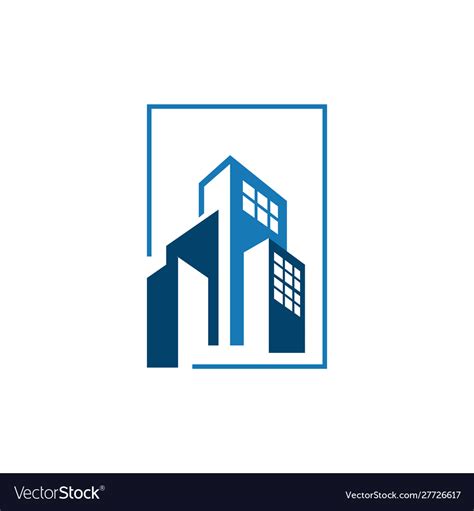 Corporate business building logo graphic style Vector Image