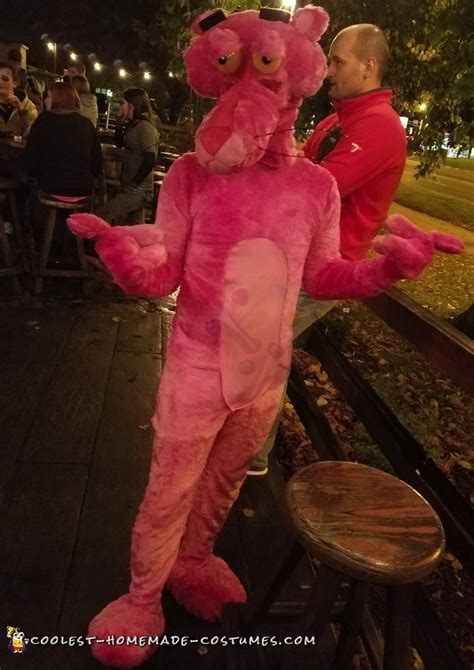 Awesome Homemade Furry Pink Panther Costume for Halloween