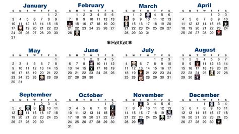 I made a birthday calendar for all the characters. (These days we will ...