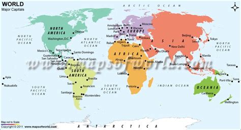 World Map With Countries And Capitals