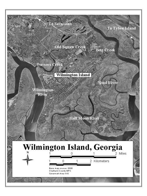 Map of Wilmington Island, Georgia and associated waterways (2000). | Download Scientific Diagram