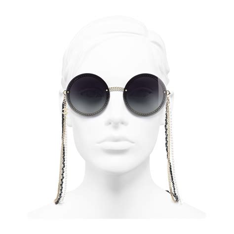 Chanel - Round Sunglasses - Gold Gray - Chanel Eyewear - Avvenice