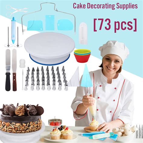 73Pcs/Set Cake Decorating Tools Baking Supplies Kit Rotating Turntable - Walmart.com - Walmart.com