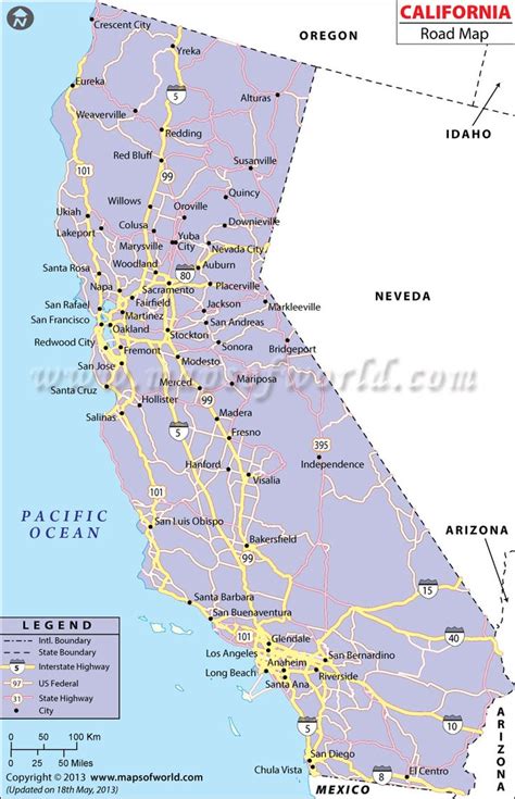 California Road Map | Road Map of California | CA Road Map | California ...