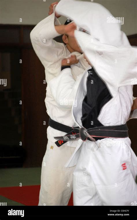 Judo black belts training at a dojo in Osaka, Japan Stock Photo - Alamy