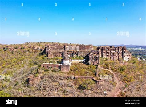 Aerial View of Narsinghgarh Fort and surrounding areas located in ...