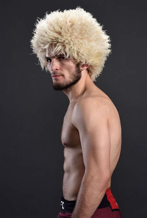 Khabib Nurmagomedov of Russia poses for a portrait backstage after ...