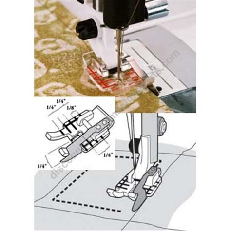 Husqvarna Viking Presser Foot Clear 1/4" Piecing (Quilters) with Guide #4129274-45, Group 1 ...