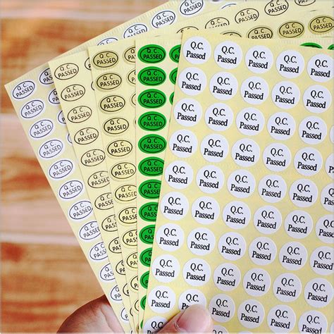 15 sheets QC Passed Stickers oval Shape Waterproof Adhesive Labels qc sticker | Lazada PH