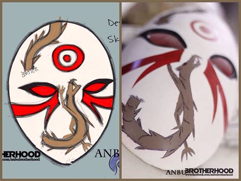 The custom designed Madara Shinjunojutsu wood dragon ANBU mask | Anbu mask, Drawings, Dragon