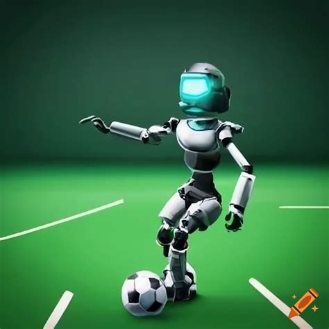 Robot playing soccer on Craiyon