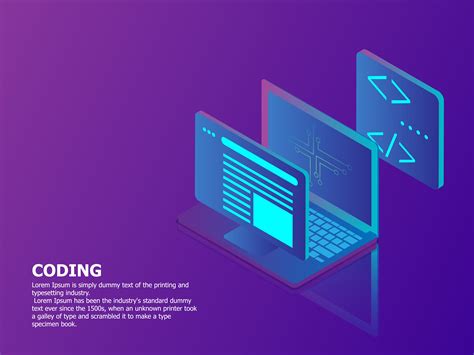 coding concept with laptop 584921 Vector Art at Vecteezy