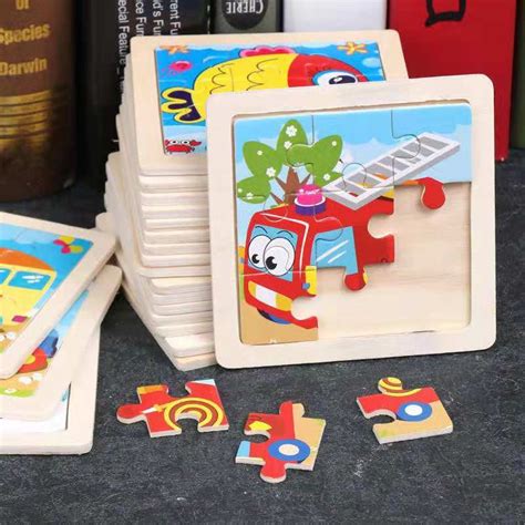 Wooden Cartoon Animal Puzzles for Kids Educational Custom Toy - Etsy