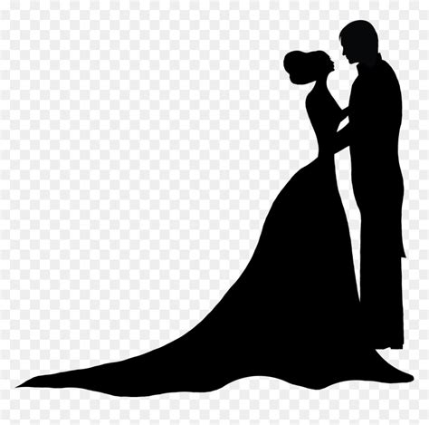 Wedding Couple Silhouette, HD Png Download - vhv