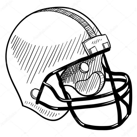 Drawings: drawing of a football helmet | Football helmet sketch — Stock ...