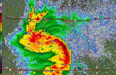 Bow Echo in South Central North Dakota on May 16-17, 1996