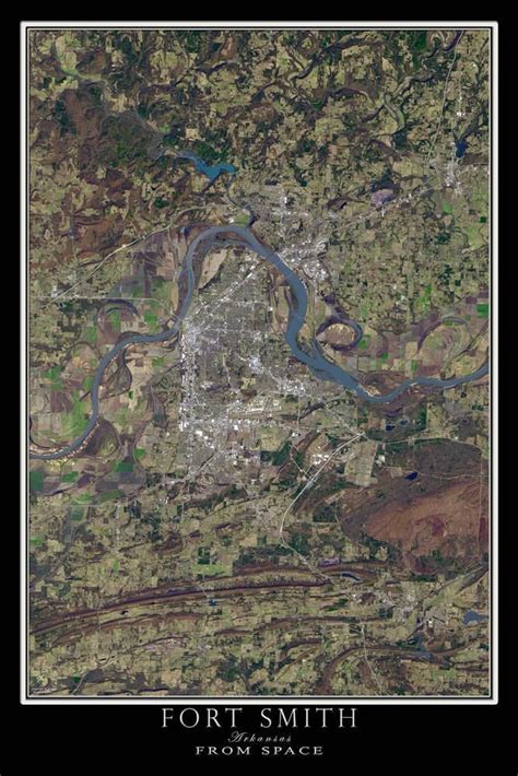 The Fort Smith Arkansas Satellite Poster Map in 2022 | Fort smith ...