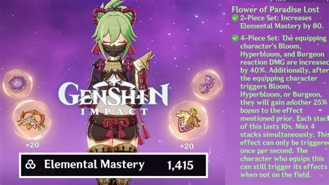 Hyperbloom Kuki Shinobu with 4pc Flower of Paradise Lost | Genshin Impact 3.3 NEW Artifact Set ...