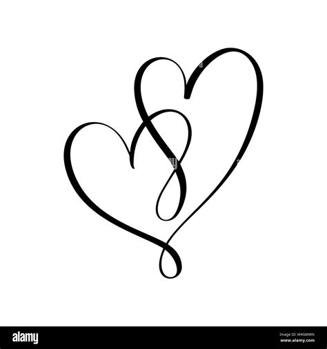 Heart two black sign. Icon on white background. Vector illustration ...