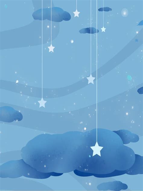 Hand Drawn Cartoon Blue Fantasy Starry Sky Ad Background | Blue ...