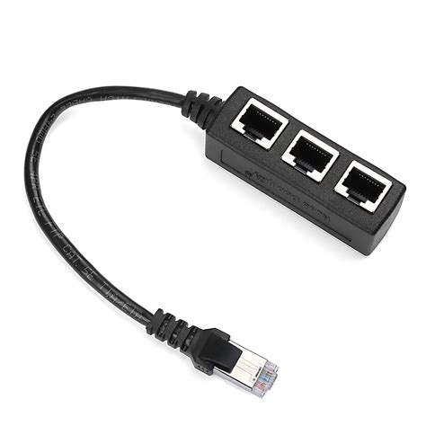 1PC LAN Ethernet Network RJ45 Connector Splitter Adapter Cable for Networking Extension 1 Male ...