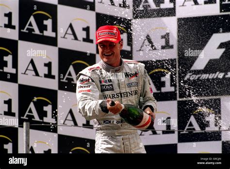 Second placed david coulthard celebrates at the austrian grand prix hi ...