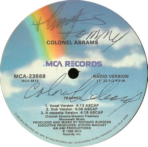 Colonel Abrams – Trapped (1985, Vinyl) - Discogs