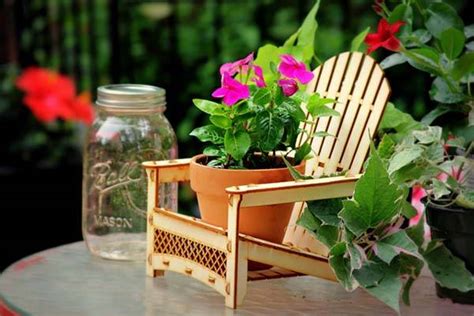 Handmade Adirondack Chair Outdoor Planter | Gadgetsin