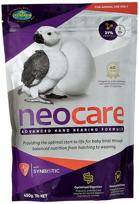 Vetafarm Neocare Hand Rearing Formula 450G, 2.5KG, 10KG, Hand Rearing Bird Food - PetFood & Wire ...