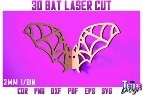 3D Bat Laser Cut SVG | Bat Laser Cut SVG Graphic by The T Store Design · Creative Fabrica