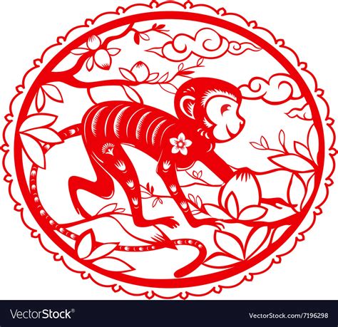 Monkey chinese zodiac Royalty Free Vector Image