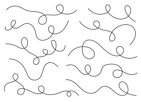 Hand drawn curved line shape. Curved line icon collection. Vector ...