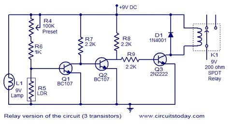 Simple Fire alarm with LDR - Electronic Circuit