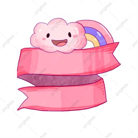 Rainbow Ribbon PNG Transparent, Pink Ribbon Cloud Rainbow, Rainbow ...