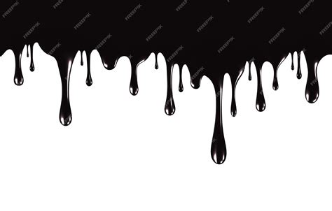 Premium Vector | Realistic black paint drips isolated on a white background. The flowing black ...