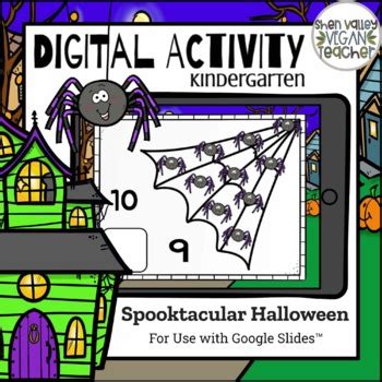 Halloween Kindergarten Digital Google Classroom Activity 50 Interactive Slides