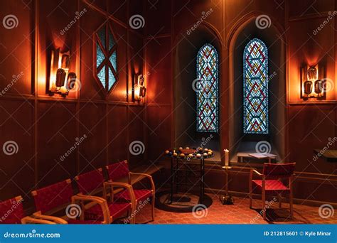 This Deep Red Church Interior Has a Religious and Ominous Feel, almost ...