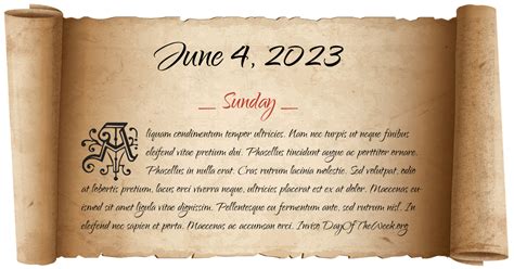 What Day Of The Week Was June 4, 2023?