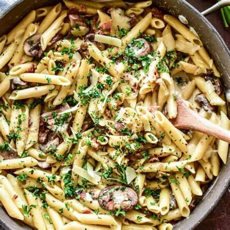 Penne with Mushrooms & Bacon – Lemon Tree Dwelling