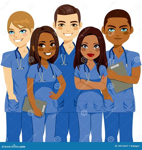 Diversity Nurse Team stock vector. Illustration of group - 74913247