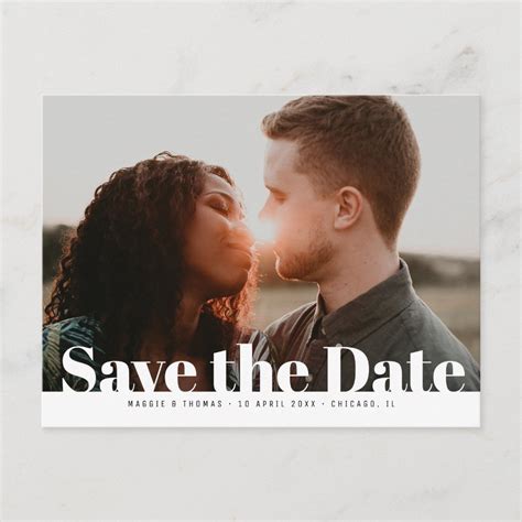 Modern photo wedding save the date postcard | Zazzle